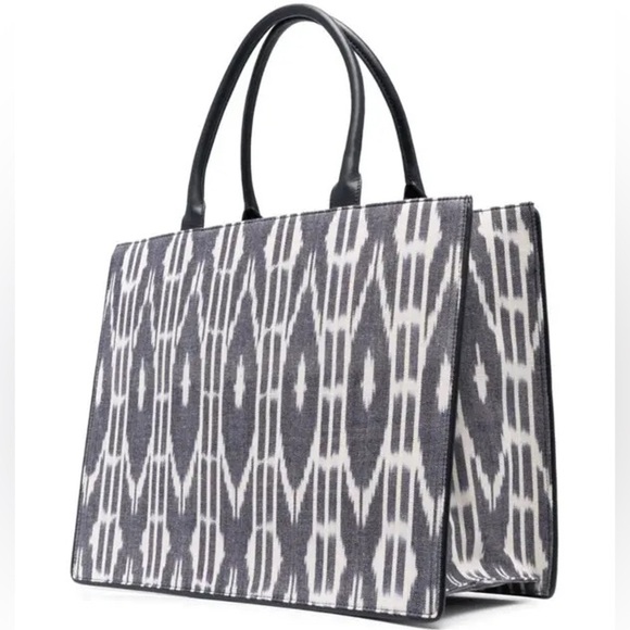 Maje Bleu Marine Tie & Dye Canvas Tote Bag NWT - Picture 7 of 7